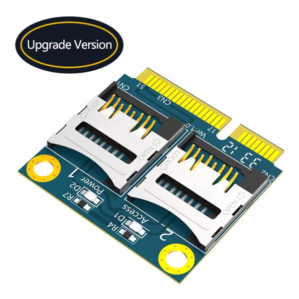 Dual TF Micro SD Card To Mini PCI-E Express With Half Bracket Memory Card Reader