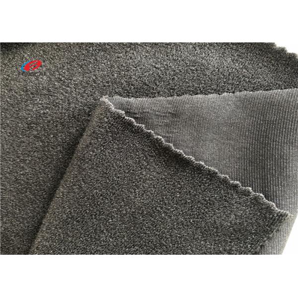 Grey Coloure Brushed Nylon Spandex Tricot Fabric Jersey Tricot Fabric For Hook And Loop