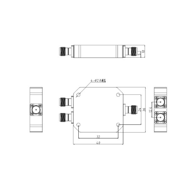 59.3-63.5GHz 1.85-K Microwave Power Divider Splitter High Frequency