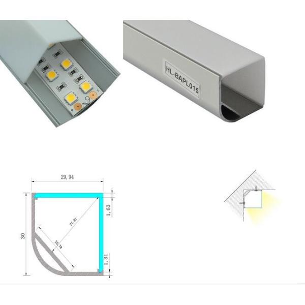 LED aluminum extrusion profile 1/2/3 meter length U type Corner aluminum led profiles made from shenzhen