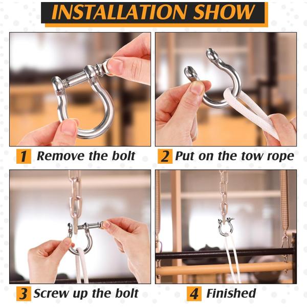 General Industry Stainless Steel Chain Lifting D Shackle 304L 316L Rigging Hardware