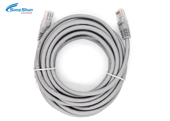 Grey Network Patch Cord RJ45 26AWG UTP Cat 5 For Router Computer Custom Length