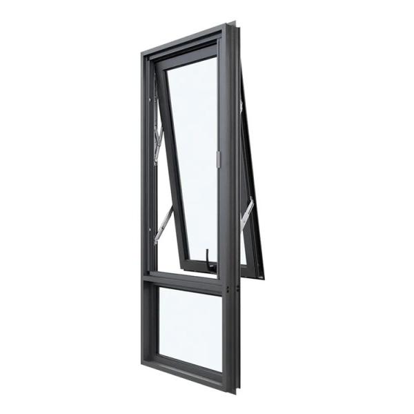Quality Water Tightness Level 6 Customize Thermal Break Aluminum Double Layer Glass Awning Windows for sale