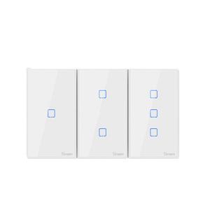 China Sonoff Eu Us Uk Smart Wifi Wall Light Switch 1 2 3 Gang Touch/wifi/rf/app Remote Smart Home Wall Touch Switch Work With on sale