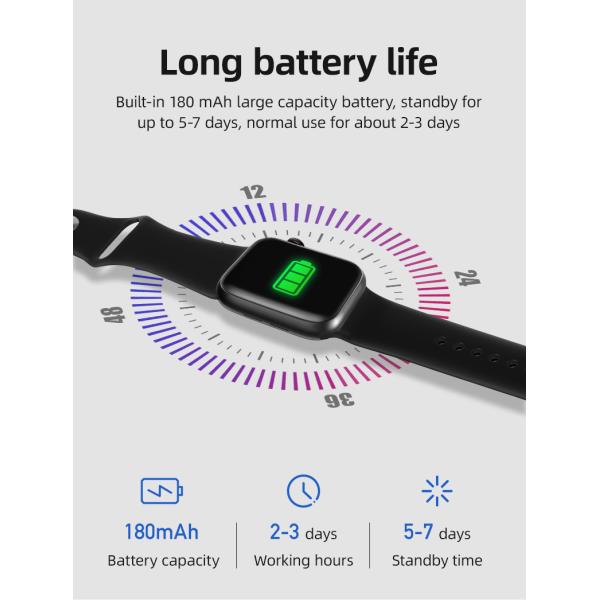 170mAh IPS 320x240 Full Touch Smartwatch IWO 10 T500 Plus BT3.0