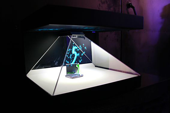 270° 3D Hologram Showcase , Combines holographic 3D content with physical products