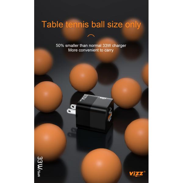 PD37 US Plus Fast Charging 33W GaN Phone Charger Wall Charger With Dual Port