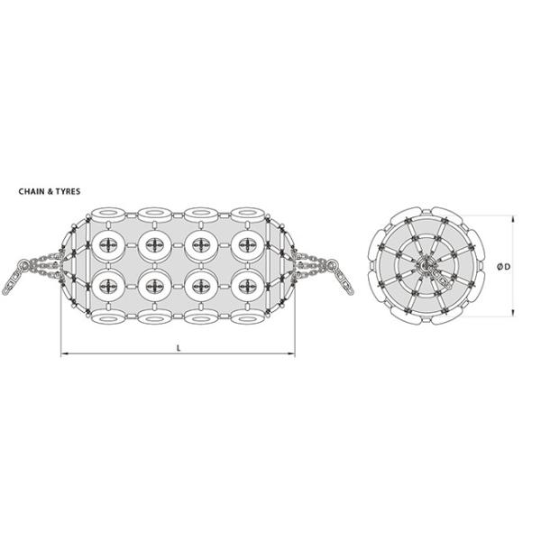 ISO17357 Yokohama Marine Fenders With Aircraft Tires For STS Operations