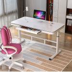 China Commercial Glass Desk featuring Manual Height Adjustment for Modern Office for sale