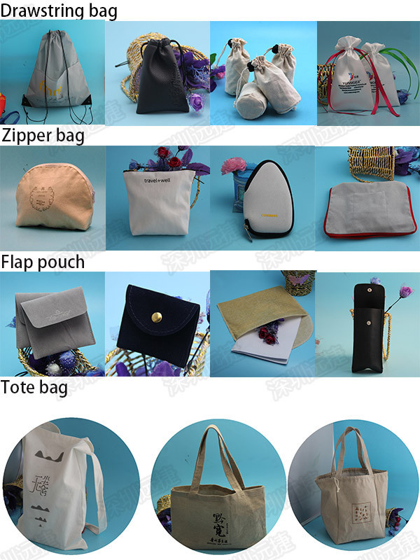 White Fabric Drawstring Bag , Durable Small Candy Bag With Drawstring Cord