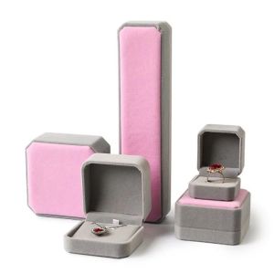 Wholesale Rigid Cardboard Flocking Jewelry Boxes For Rings Necklaces Earrings And Bracelets from china suppliers
