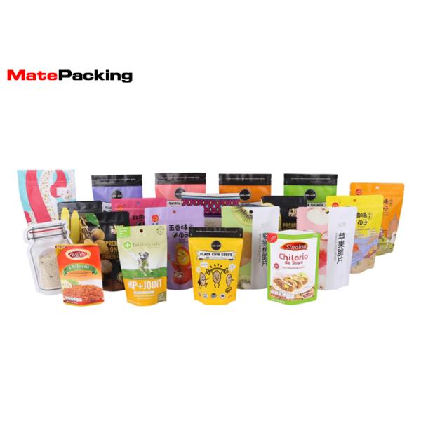 Plastic Stand Up Pouch with Zipper Reusable Moisture - Proof Custom Printing for Snack