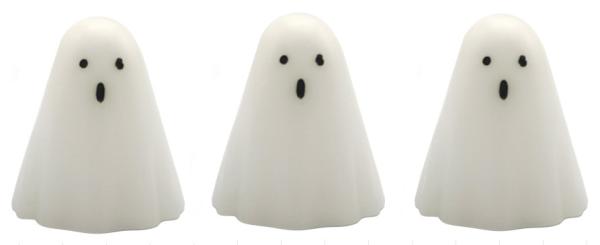 Quality Wax Little Ghost Candle LED Light 3pk 1 On-Off 7.3*6.5*8.7cm 1CR2032 Battery for sale