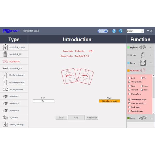 USB Foot Switch with laptop simulate custom shortcuts Mouse for games /multimedia teaching