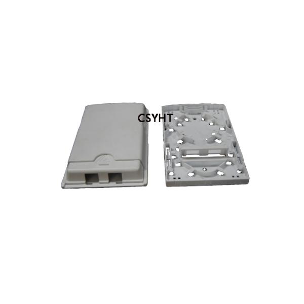 2 ports Mini ABS PP material white color FTTH outlet with SC adapter
