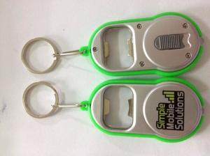 China Multi-function Simple Mobile Solutions Mini Bottle Opener Led Flashlight Keychain For Advertising Gift on sale