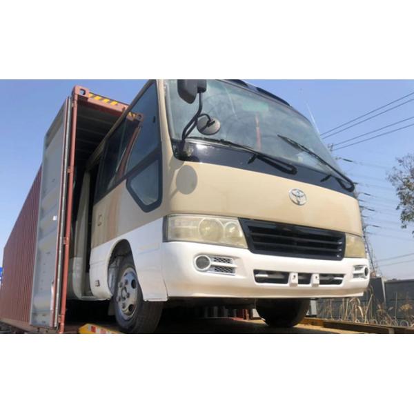 Durable Used Toyota Coaster Bus , Original TOYOTA 1HZ Engine School Bus Used