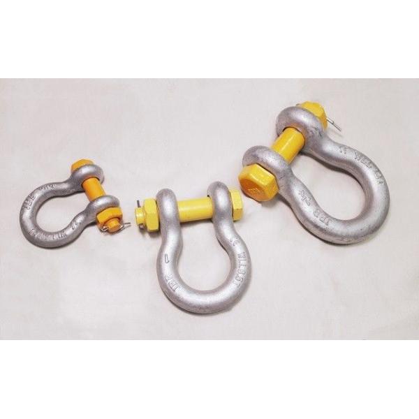 Yellow 1-1/4" WLL 12 Tonne Wide Body Shackles With Safety Bolt 3