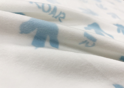 92 Percent Polyester 8 Percent Spandex Super Soft For Baby Blue Footprints 260GSM
