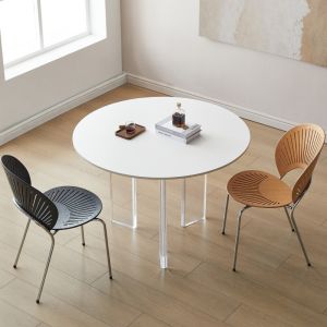 Modern Dining Room Furniture Transparent Round Acrylic Small Dining Table