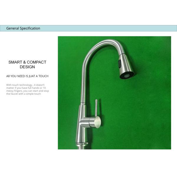 Motion Sensor Taps 18/10 Stainless Steel Deck Mounted Kitchen Faucet With Sprayer