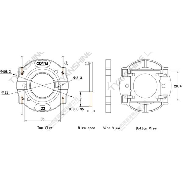 CCT Tunable White COB LED 75W 2800K-6000K 3Step Binning Variable White COB CRI90 with Solderless Holder