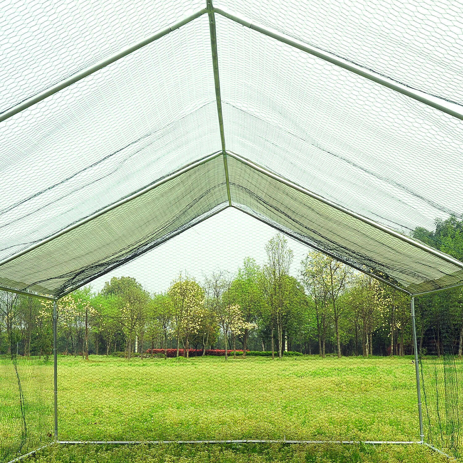 Rust Resistant Galvanized Steel Big Size 8x3m Chicken Run Kennel Outdoor Chicken Cage with Cover