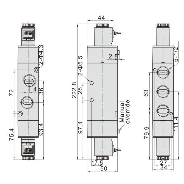 4V420-15 1/2'' 5/2 Way Double Solenoid Pneumatic Solenoid Valve