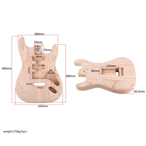 Natural Wood Guitar Body Strat ST Electric Guitar Body Stratocaster Shape