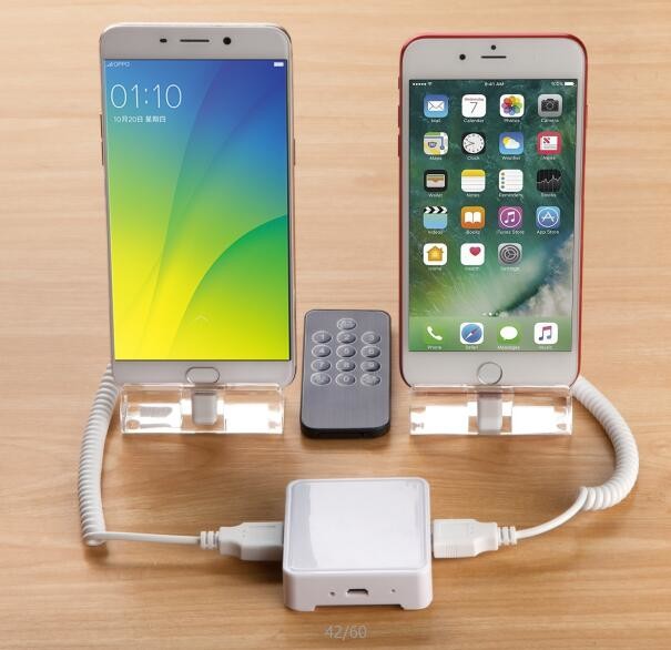COMER Tablet security stand with 2port alarm controller displaying system
