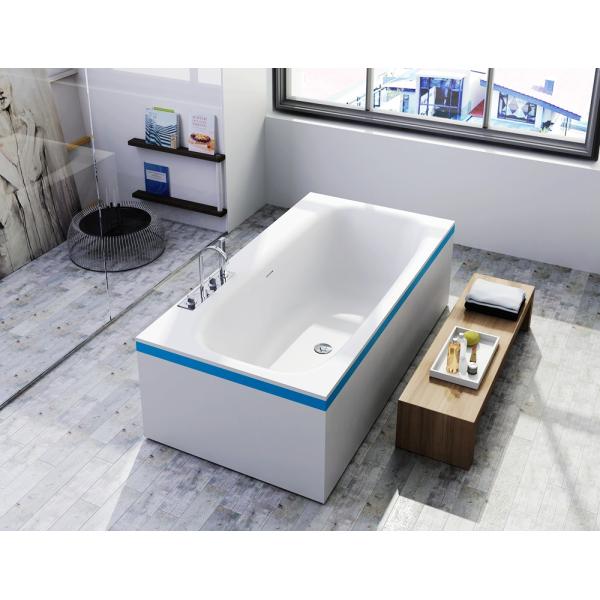 Stone Resin Free Standing Deep Soaker Tub Anti Yellowing Easy To Maintain