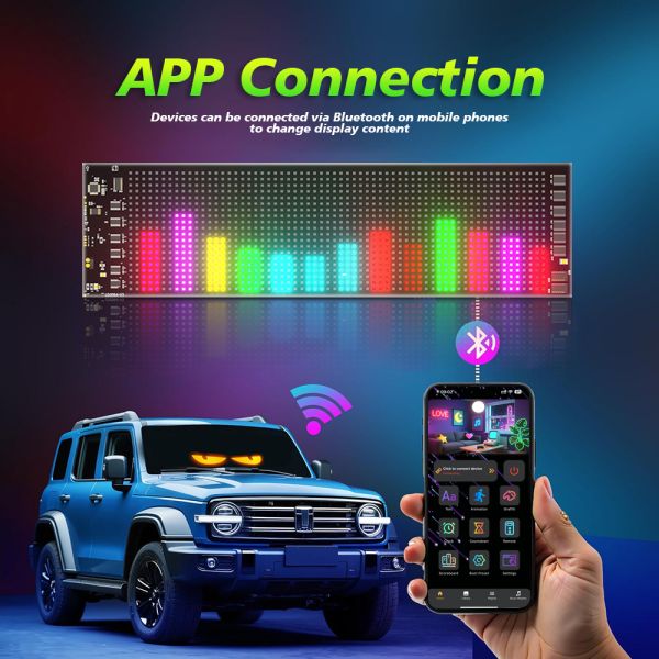 Scrolling Huge Bright Advertising LED Signs, 13.7''x3.93'' Flexible Custom USB 5V Bluetooth APP Control Text Pattern Animation Programmble LED Sign