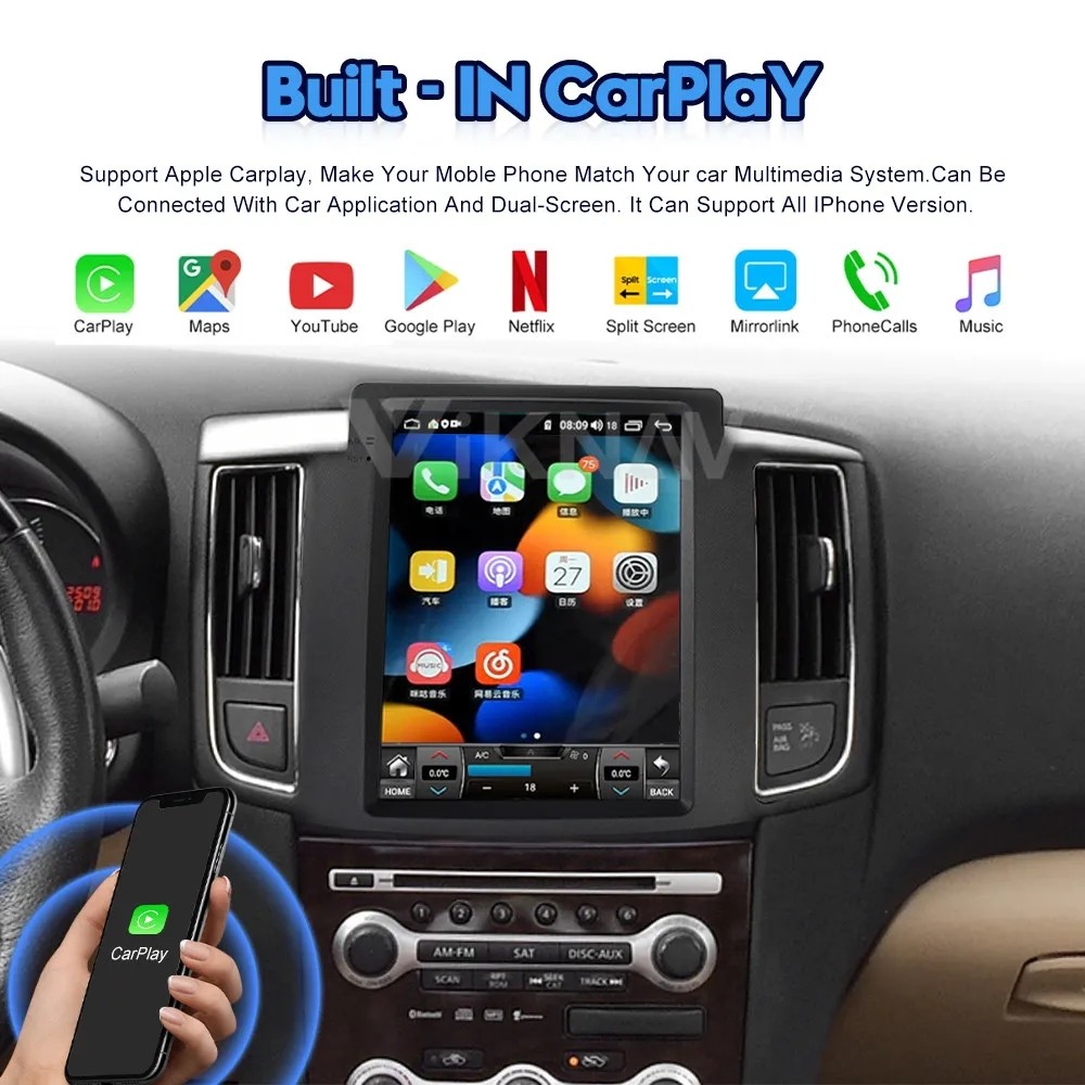 10.4 Inch Touch Screen Car radio For 2008-2012 Nissan MAXIMA Navigation GPS Multimedia Player Wireless Carplay 4G