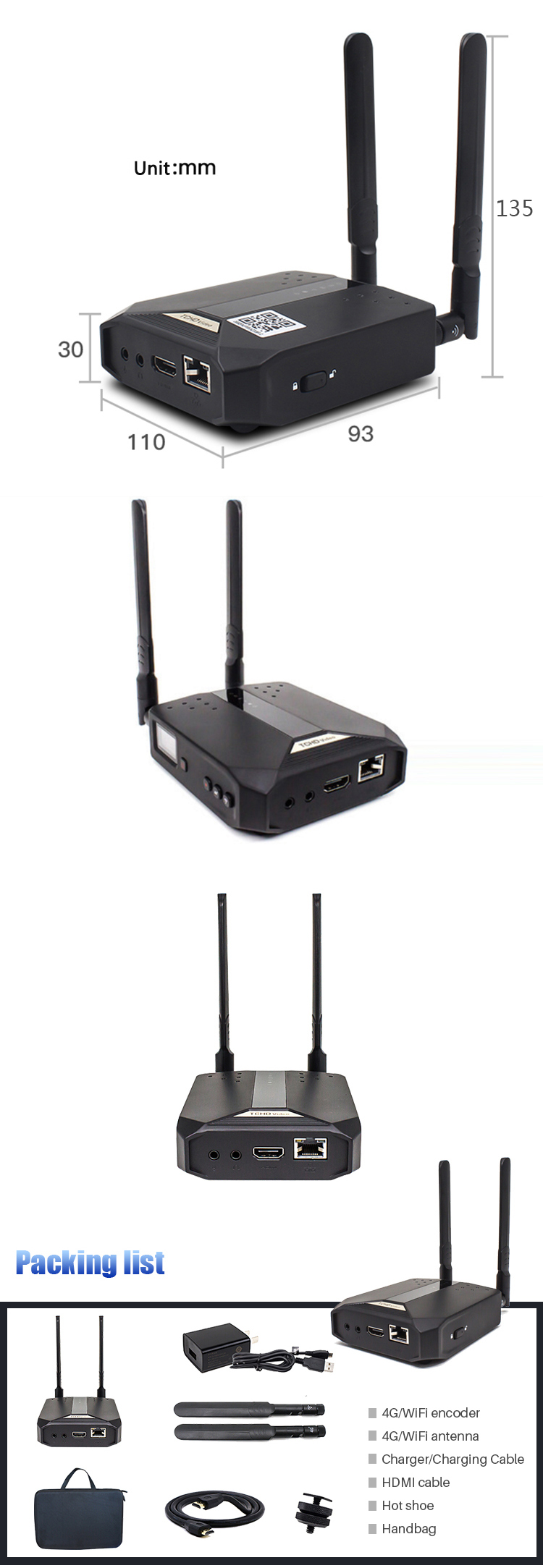 1080P wifi video and audio encoder for live streaming with user-friendly interface