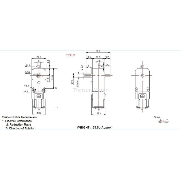 Lightweight Plastic Gear Motor Different Reduction Ratio T130 DC Motor For Kids DIY Toys