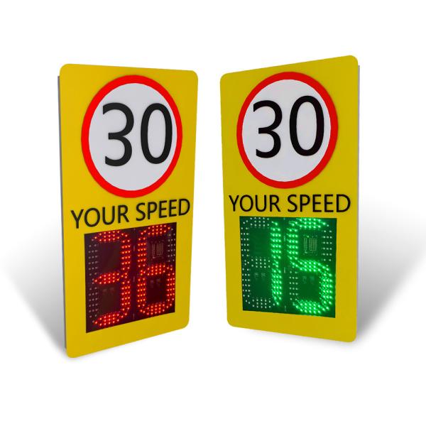 Quality Detection Distance Over 150 Meters Solar Speed Sign with 433 Wireless Communication for sale