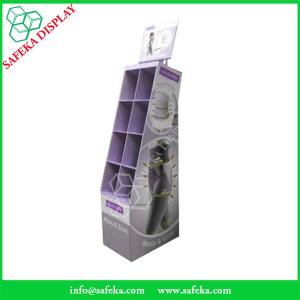 China Point of sale merchandising display rack 8 pockets Custom cardboard display stand for  leggings on sale