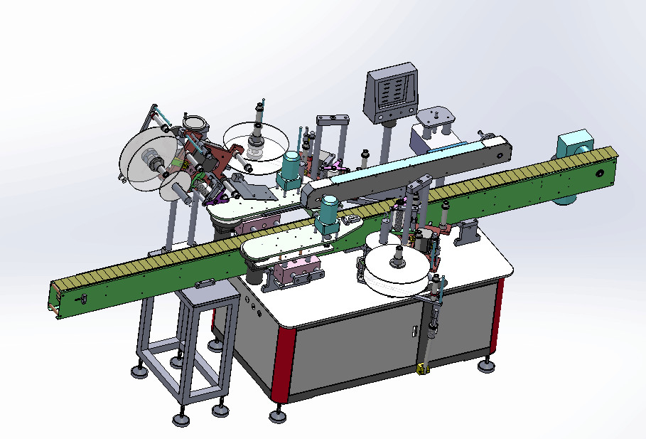 Square Wine Bottle Conveyor Front Back Labeler Machine For Sauce Jar