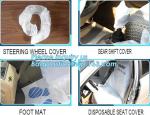 durable full set disposable car seat cover/plastic steering wheel cover, Auto