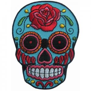 Wholesale Adhesive Back Skull Bone Twill Embroidery Sewing Badge Pantone Color from china suppliers