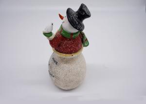 China Colorful Polyresin Crafts Christmas Snowman LED Lamp On JOY Hollow Figurines on sale