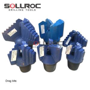 Full Size Tungsten Carbide Inserts Three Wing Drag Bits For Soft Drilling