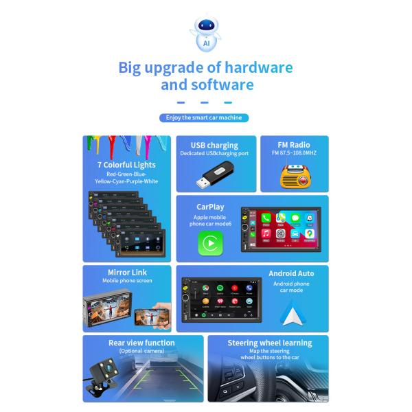 7 Inch F720C MP5 Car Mount Tablet Digital Radio