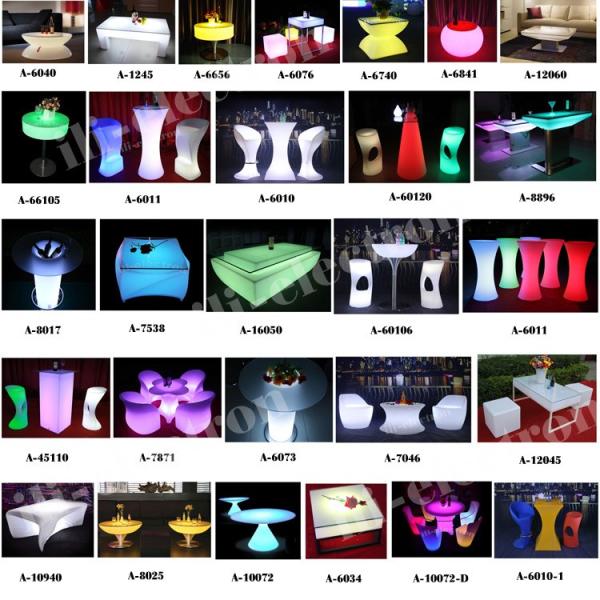 Rechargeable plastic led bar table