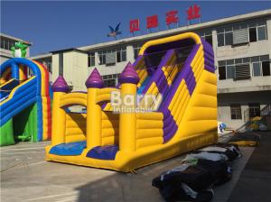 Wholesale Yellow Small Castle Theme Kids Water Park Blow Up Inflatable Kids Slide / Garden Inflatable Cartoon Dry Slide from china suppliers