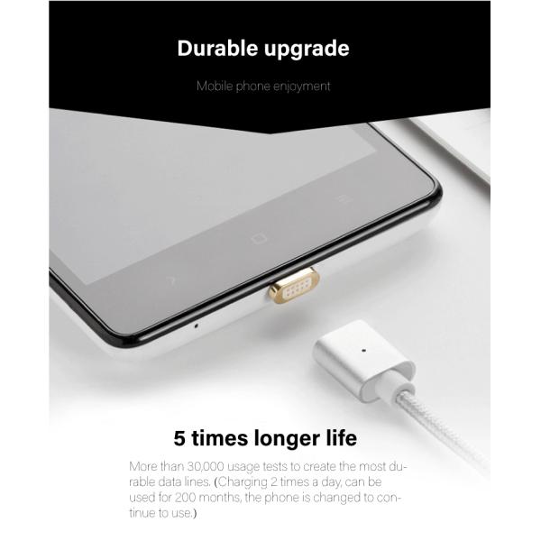 3 in 1 magnetic cable,1M Nylon braided + aluminum shell,2A fast charging