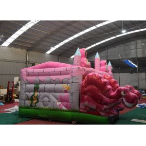 Pink Dragon Kids Inflatable Bounce House / Backyard Jump Houses For Children