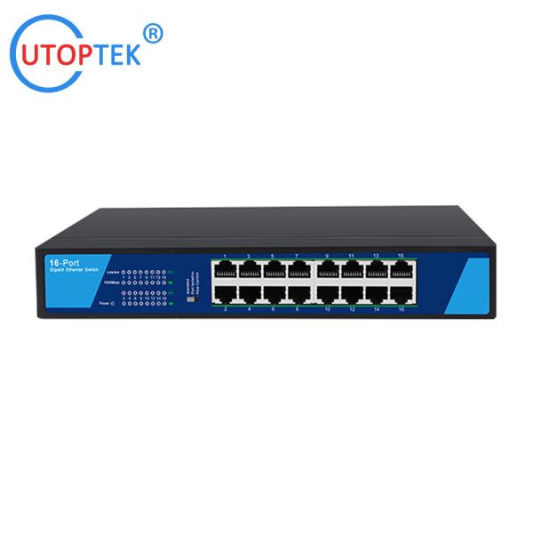 Quality Unmanaged Ethernet Switch 16*10/100/1000Base-TX RJ45 port (auto MDI/MD1X) Network Switch factory best price for sale