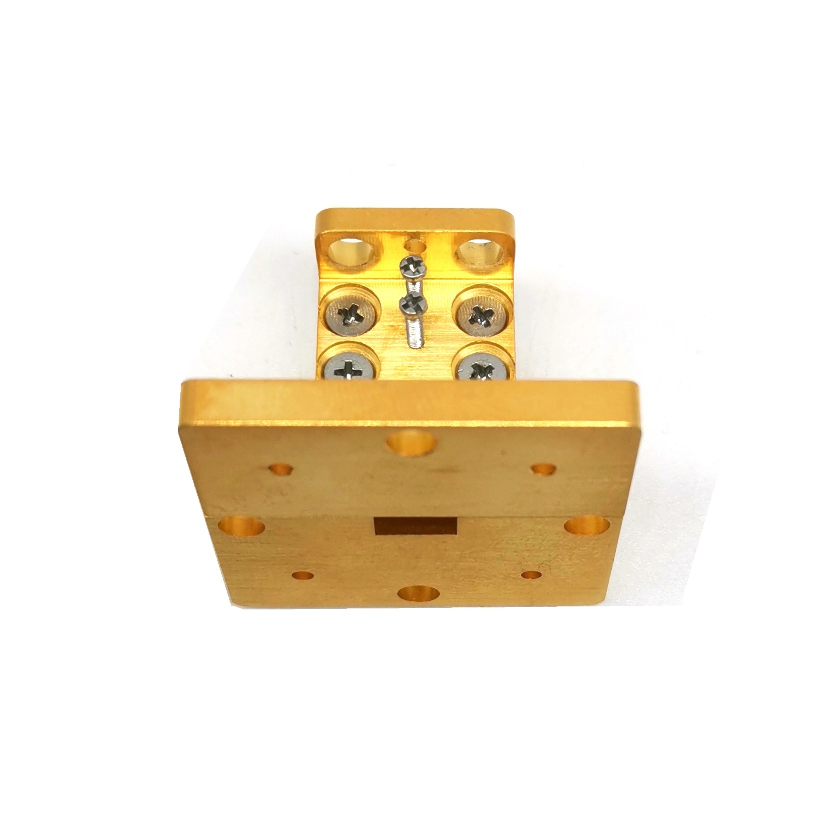Gold Waveguide To Coax Adapter High Frequency Waveguide Connector Adapter
