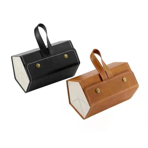 Embossed Logo PU Reading Glasses Case Matte Surface 156*61*40mm